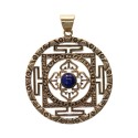 Colgante de Bronce Simbologia Con Mineral Aleatorio -110-