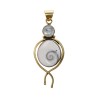 Caracol de bronze e pingente de minerais -6-