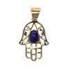 Colgante de Bronce Mano de Fátima con Mineral -2-