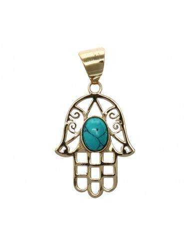 Bronze Fatima Hand with Mineral...