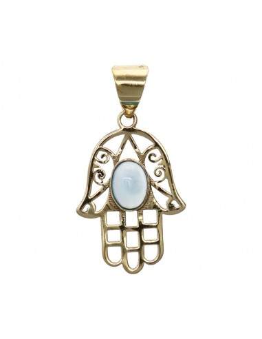 Bronze Fatima Hand with Mineral...
