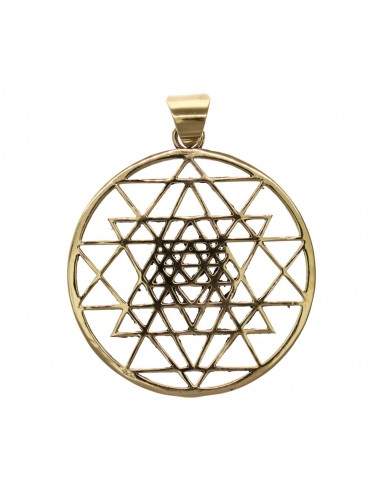Ciondolo in bronzo con Sri Yantra -88-