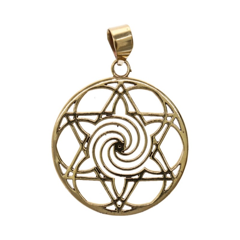 Pendente in Bagno di Bronzo Mandala Stella -4-