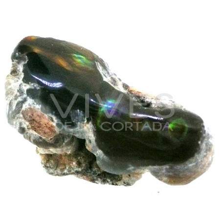 Agate de feu brute semi-polie