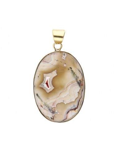 Ciondolo in bronzo con minerale -59-