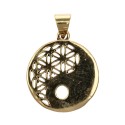Pingente de bronze Yin Yang com flor da vida -10-