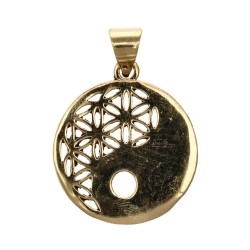 Pendente in Bronzo Yin Yang con Fiore della Vita -10-