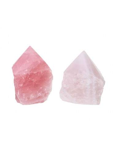 Punte Semipulite di Quarzo Rosa