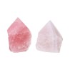 Pointes de quartz rose semi-polies
