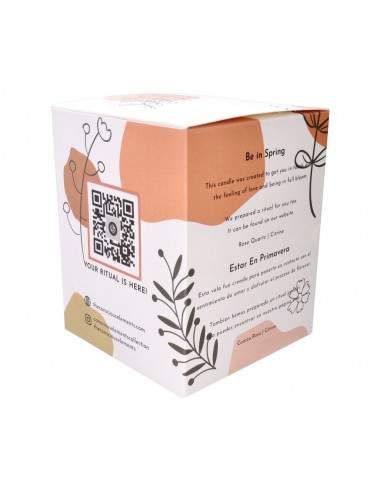 Spring Flowers with Rose Quartz Candle