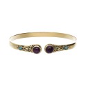 Bracelet en bronze avec double améthyste bleue -27.1-
