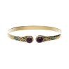 Bronze Bracelet with Double Blue Amethyst -27.1-