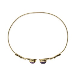 Bracciale in Bronzo con Amatista Doppia Granato -27.2-