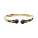 Bronze Bracelet with Double Red Amethyst -27-