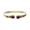 Bronze Bracelet with Double Red Amethyst -27-