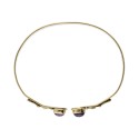 Pulsera de Bronce con Amatista Doble Rojo -27-