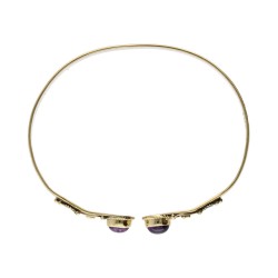 Bracciale in Bronzo con Amatista Doppia Rossa -27-