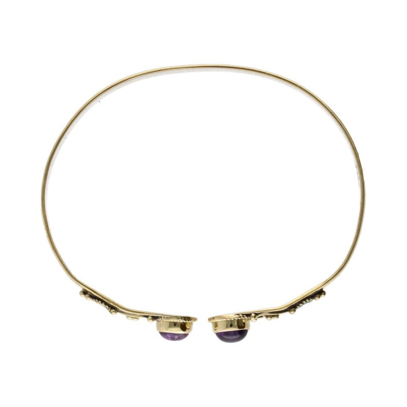 Bracciale in Bronzo con Amatista Doppia Rossa -27-