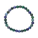 Bracelet boule lisse en malachite et azurite 6mm