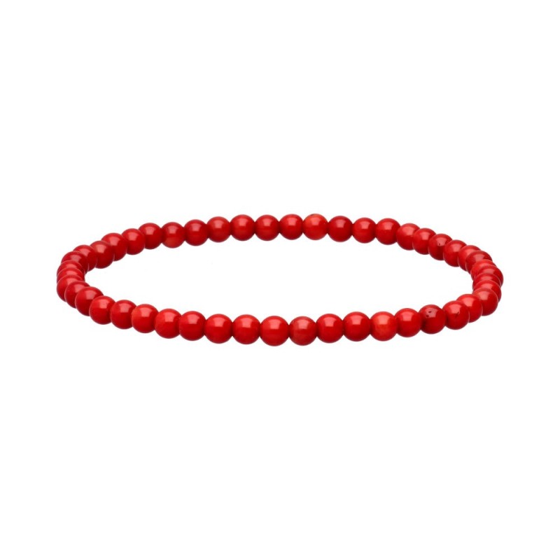 Bracciale in Corallo Tinto 4mm