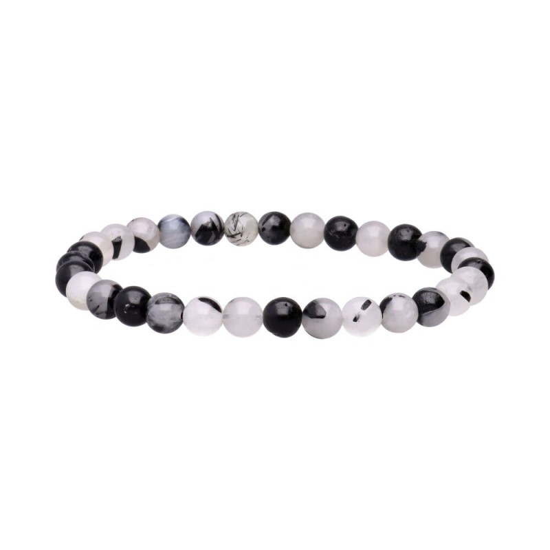 Bracciale in Quarzo Turmalinato Sfera 6mm