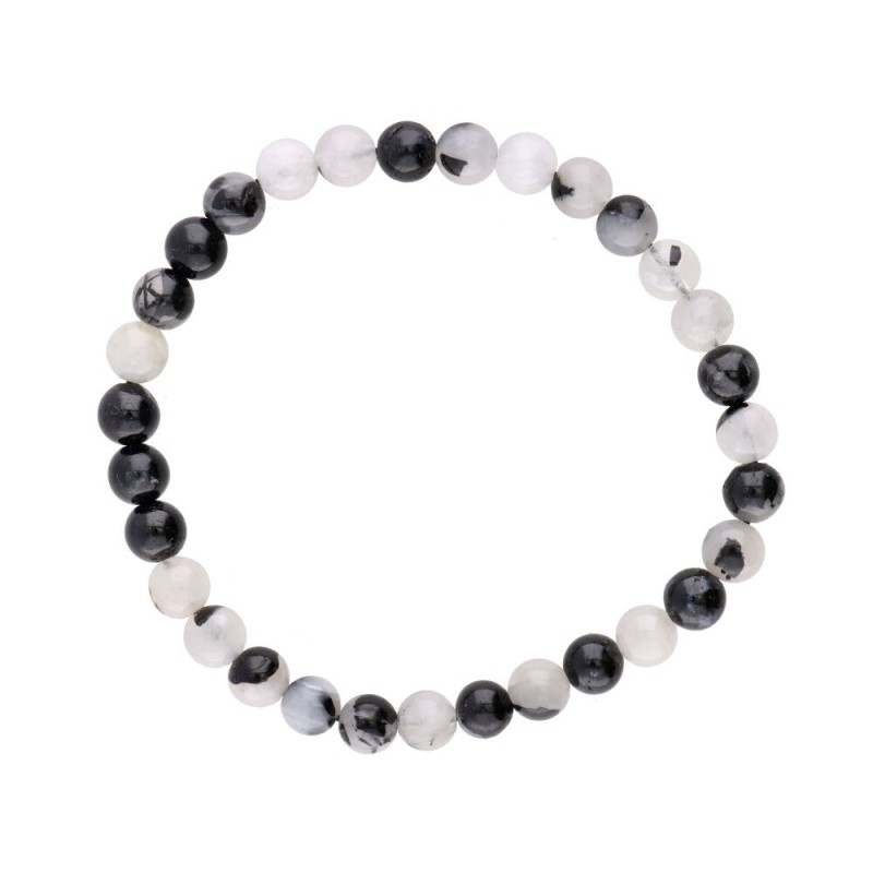 Bracciale in Quarzo Turmalinato Sfera 6mm