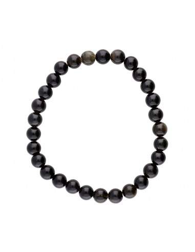 Bracelet d'obsidienne dorée 6mm