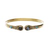 Bronze Bracelet with Double Blue Labradorite -25.1-