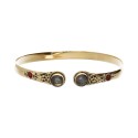 Bronze Bracelet with Double Red Labradorite -25-