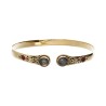 Bronze Bracelet with Double Red Labradorite -25-
