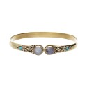 Bronze Bracelet with Double Blue Moonstone