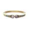 Bracelet en bronze avec pierre de lune double bleue -21.1-