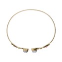Pulseira de Bronze com Pedra da Lua Vermelha Dupla