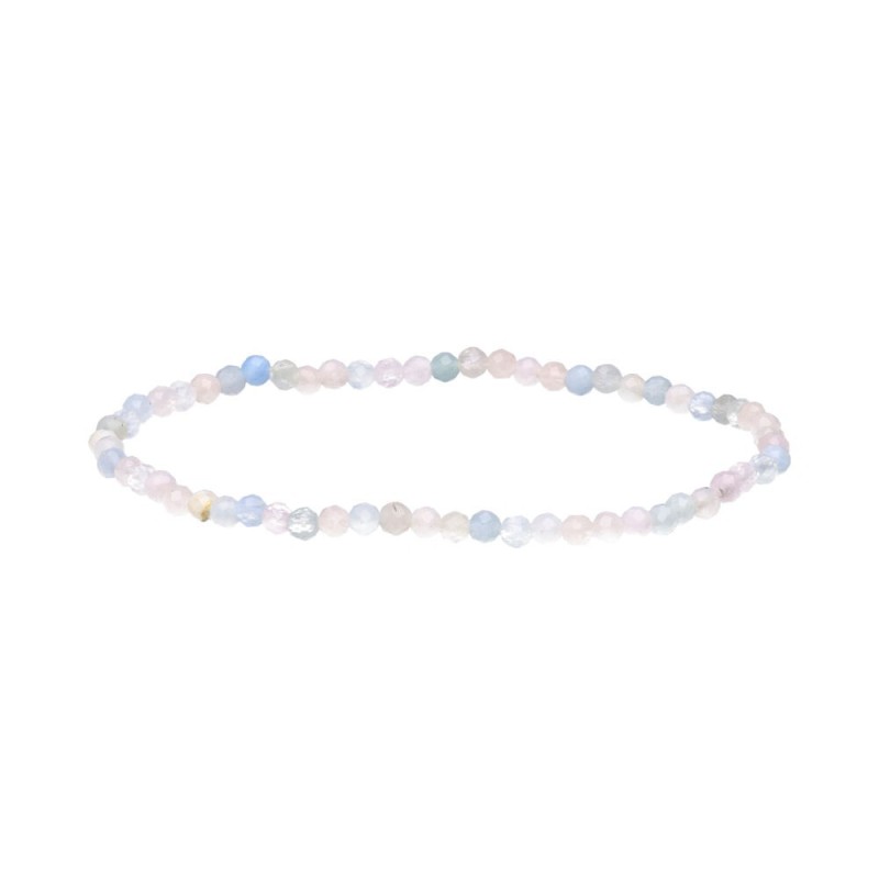Bracciale a Faccette di Acquamarina e Morganite 3mm