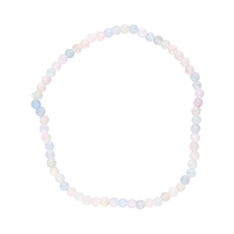Bracciale a Faccette di Acquamarina e Morganite 3mm