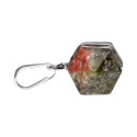 Pendentif de Jaspe Unakite Bi-Terminé Horizontal