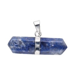 Pendente in Quarzo Blu Biterminale Orizzontale