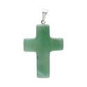 Pendentif croix en quartz vert