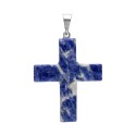 Pendentif croix en sodalite