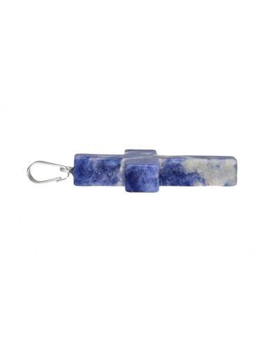 Pendentif croix en sodalite
