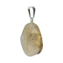 Rutilated Quartz Rhodium Plated Pendant