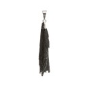 Black Cyanite Pendant in Silver Plating