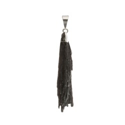 Pendente di Cianite Nera con Bagno d'Argento