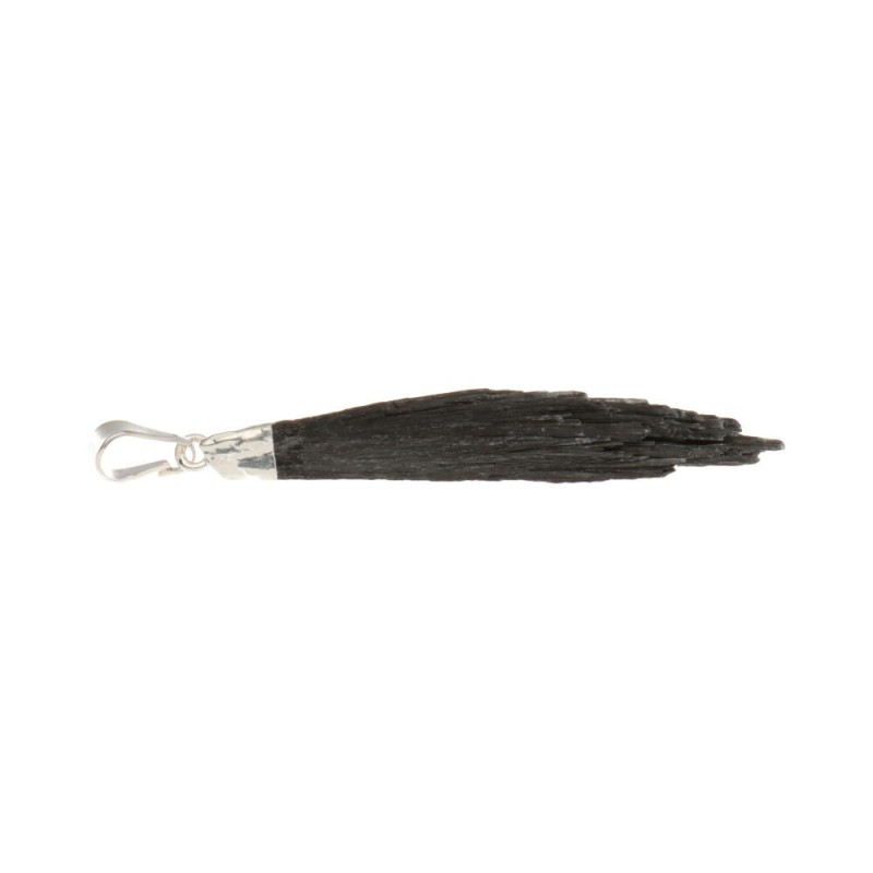 Pendente di Cianite Nera con Bagno d'Argento