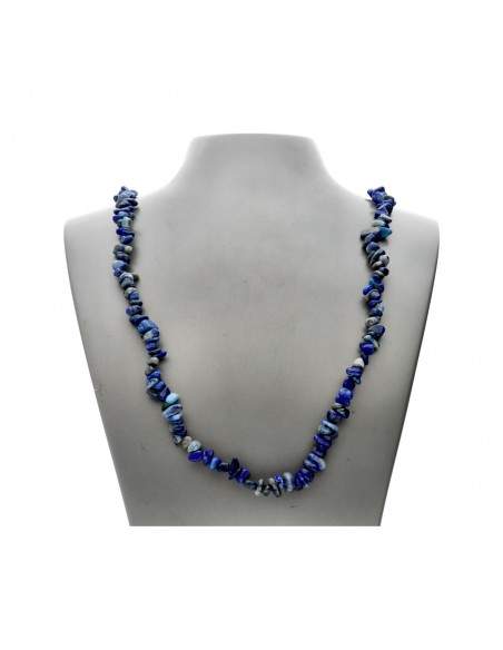 Pierres Et Minéraux. Collier 10 Perles Lapis Lazuli Du Pakistan Chaine En Acier Inoxydable Collier Femmes Hommes Taille Personna~p154187462