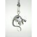 Colgante dragón en plata y cuarzo