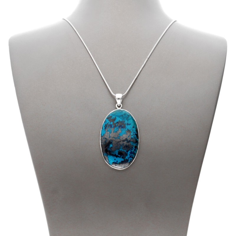 Pendente in Crisocola in Argento Sterling 925 (47)