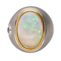 925 Sterling Silver and Gold Opal Ring (U62)