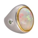 Anello Opale in Argento Sterling 925 e Oro (U62)
