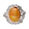 Dragon Skin Opal Ring in 925 Sterling Silver and Gold (U57)